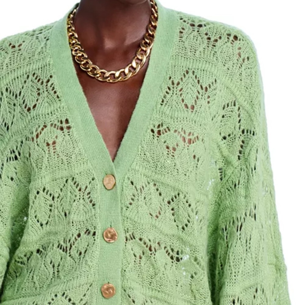 FARM Rio Light Green Knit Cardigan